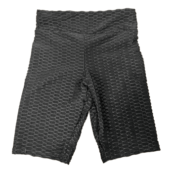 Black textured biker shorts