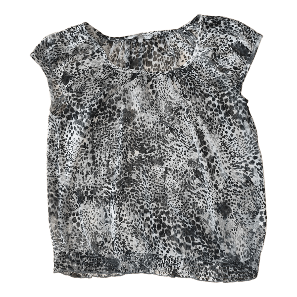 Grey leopard print blouse Y2k