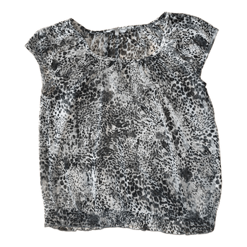 Grey leopard print blouse Y2k