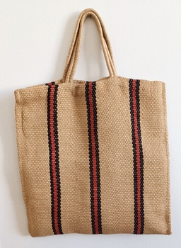 Beige woven tote bag