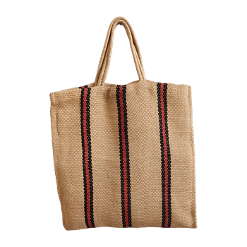 Beige woven tote bag