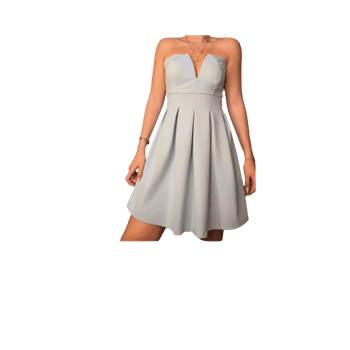 Strapless pleated mini dress