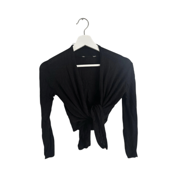Black tie-front cardigan