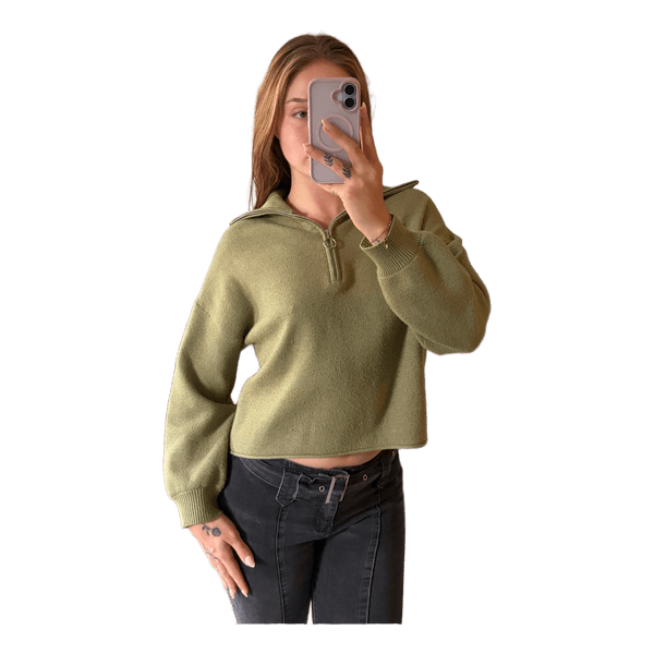 Olive green quarter zip sweater