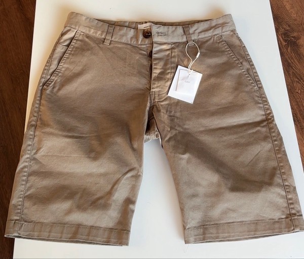 Samsøe Samsøe cotton khaki/light brown shorts mens size xs