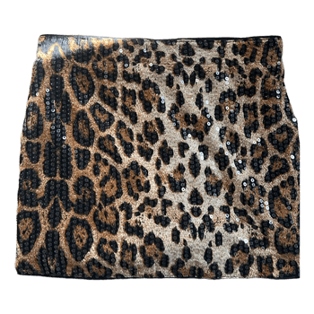 Leopard print sequin skirt