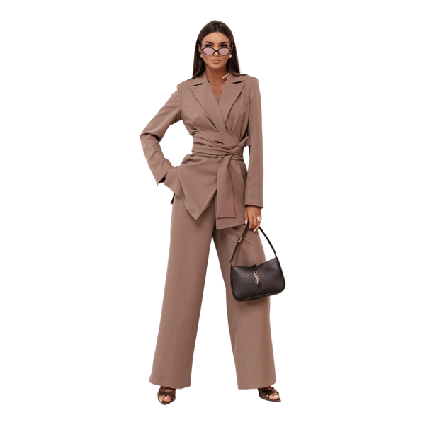 Brown trouser suit