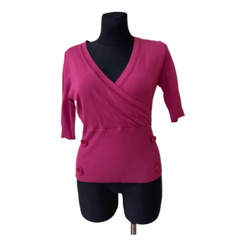 Pink wrap knit top