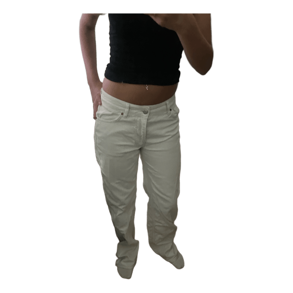 White straight trousers