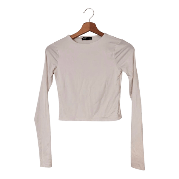 weißes langarm crop top