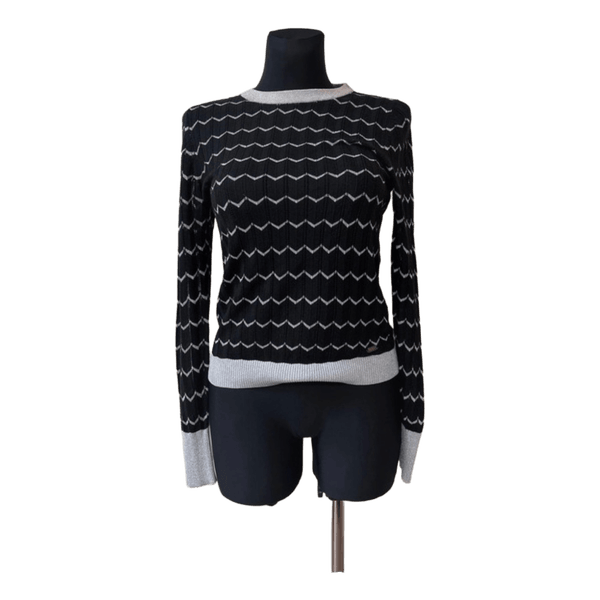 Black chevron knit jumper
