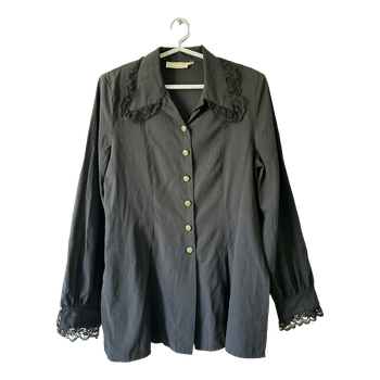 Black blouse with lace