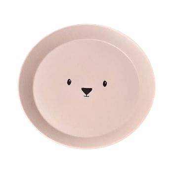 Beige plate with koala bear face