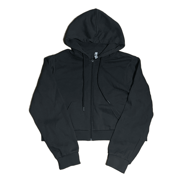 Black zip-up hoodie cropped