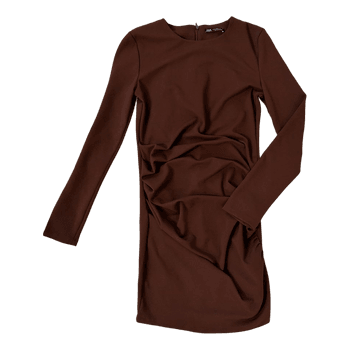 Zara suklaanruskea rypytetty mekko, koko M