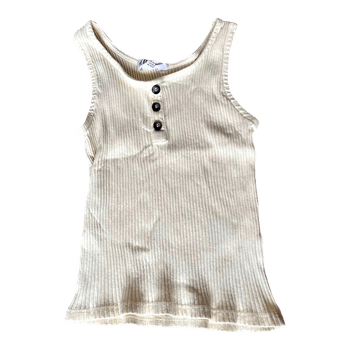 Cream ribbed tank top
