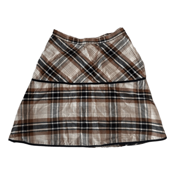 Beige plaid mini skirt