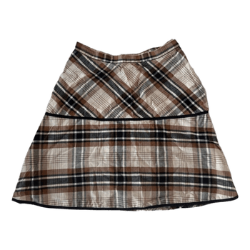 Beige plaid mini skirt
