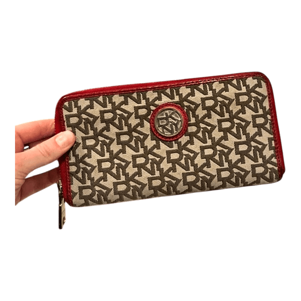 DKNY beige punainen lompakko