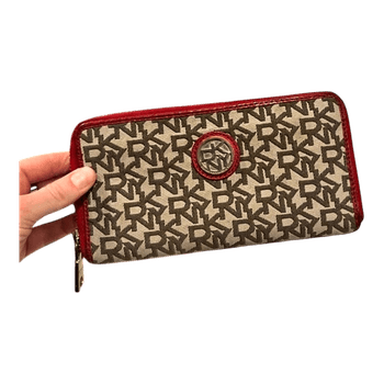DKNY beige punainen lompakko