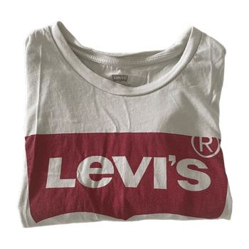 Valkoinen Levi’s T-paita punaisella logolla XS – arkikäyttö / basic / casual 