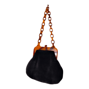 Topshop black faux fur bag