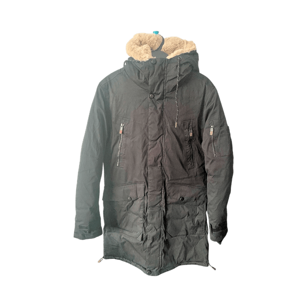 Black parka coat