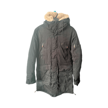 Black parka coat