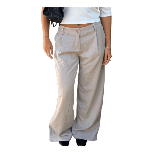 Beige wide leg bukser
