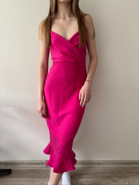 Pink midi dress