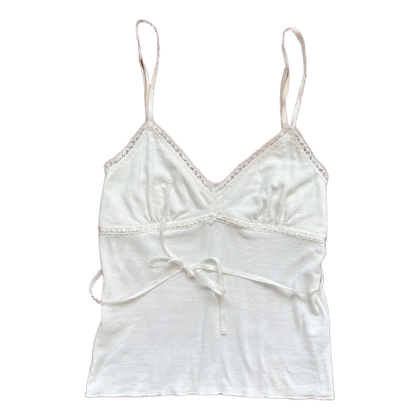 White cotton lace camisole top