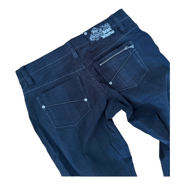 Black bootcut denim jeans