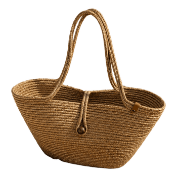 Jute Strandtasche / Sommer Korb-Shopper Beige