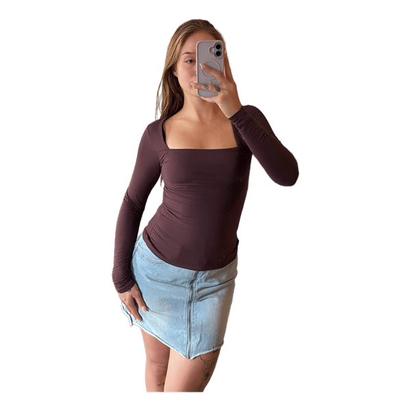 Brown long sleeve top