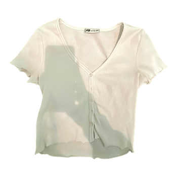 White ribbed crop top