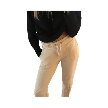 Beige drawstring joggers