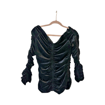 Mustat samettitoppi rypytyksellä / XS