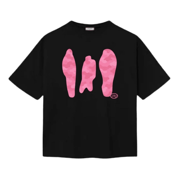 Sort t-shirt med print