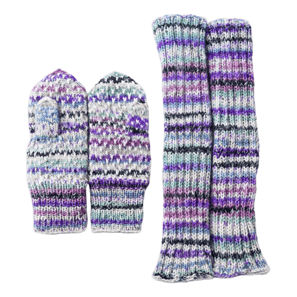 Knitted mittens and legwarmers - handmade