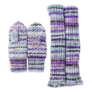 Knitted mittens and legwarmers - handmade