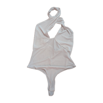White halter neck bodysuit