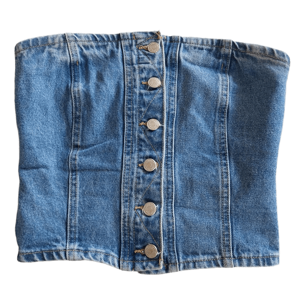 Denim tubetop fra Pull & Bear