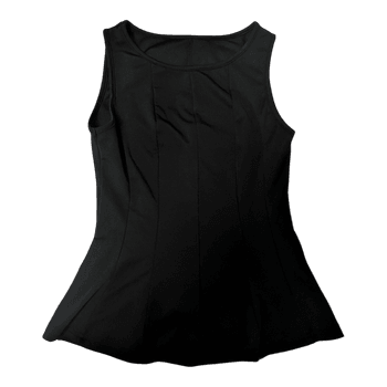 Black peplum sleeveless top