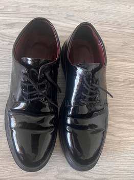 Black patent leather shoes