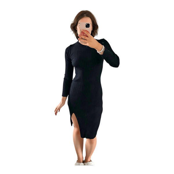 Black midi dress