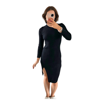 Black midi dress