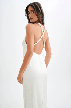 Blanche Satin Halter Dress