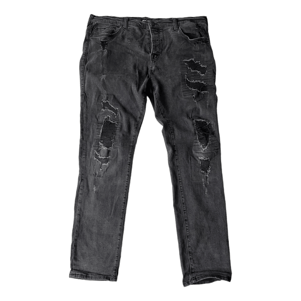True Religion Rocco Relaxed Skinny Distressed Jeans Size 38