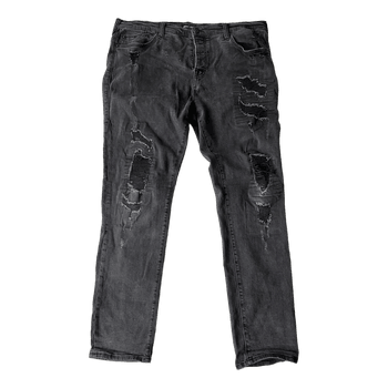 True Religion Rocco Relaxed Skinny Distressed Jeans Size 38