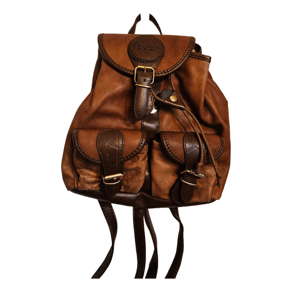 Brown mini leather backpack